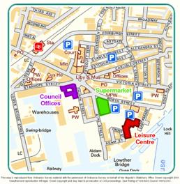 Map of Goole town centre